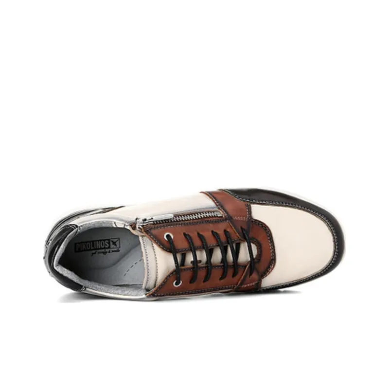 PIKOLINOS Casual Shoes Women's Low Top Amber/Moss Green/Ecru/Metal Gray-3