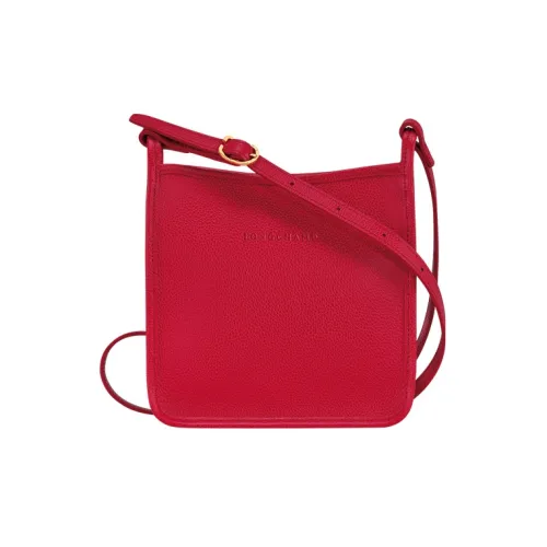 LONGCHAMP Le Foulonné Cow Leather Shoulder Bds bag Crossbody Bds bag Small Size Women's Passion Red