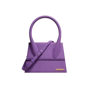 Jacquemus Cow Leather Shoulder Bag, Crossbody Bag, Handbag Large Size Women's Purple