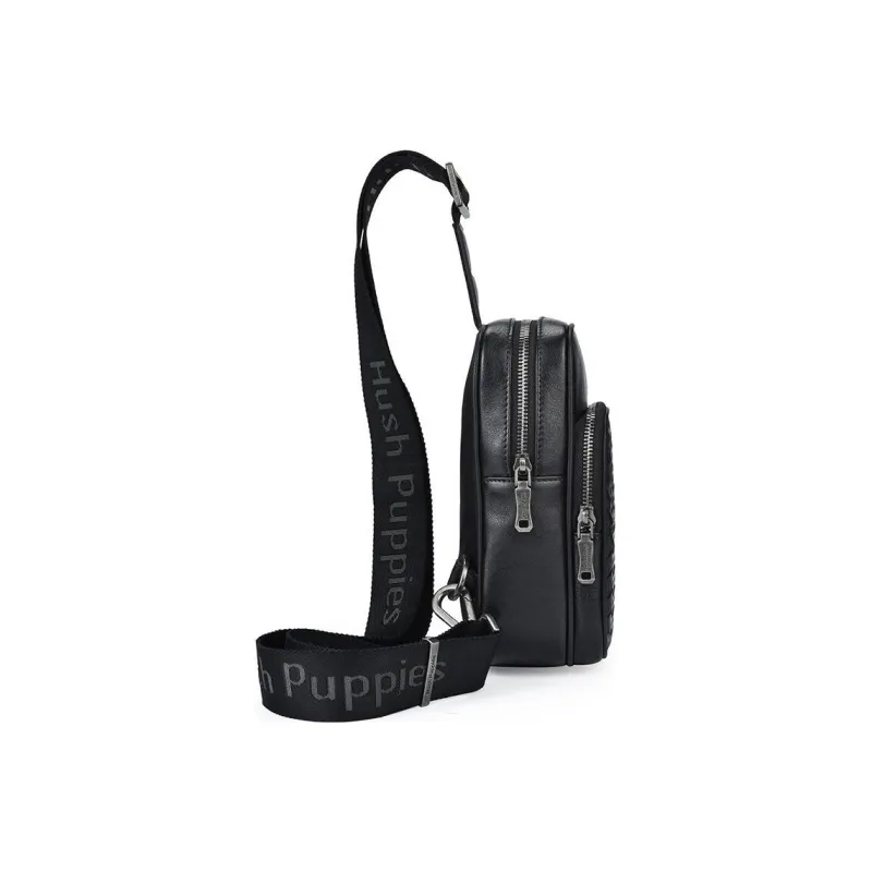 Hush Puppies Top Grain Cow Leather Sling Bag Regular Men's Black-2