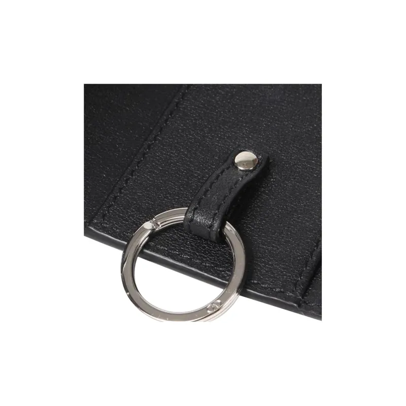 Valentino Leather Key Pouch Men's Black-4