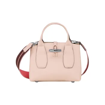LONGCHAMP Roseau Calfskin One Shoulder Handbags Small Size Women's Light Pink