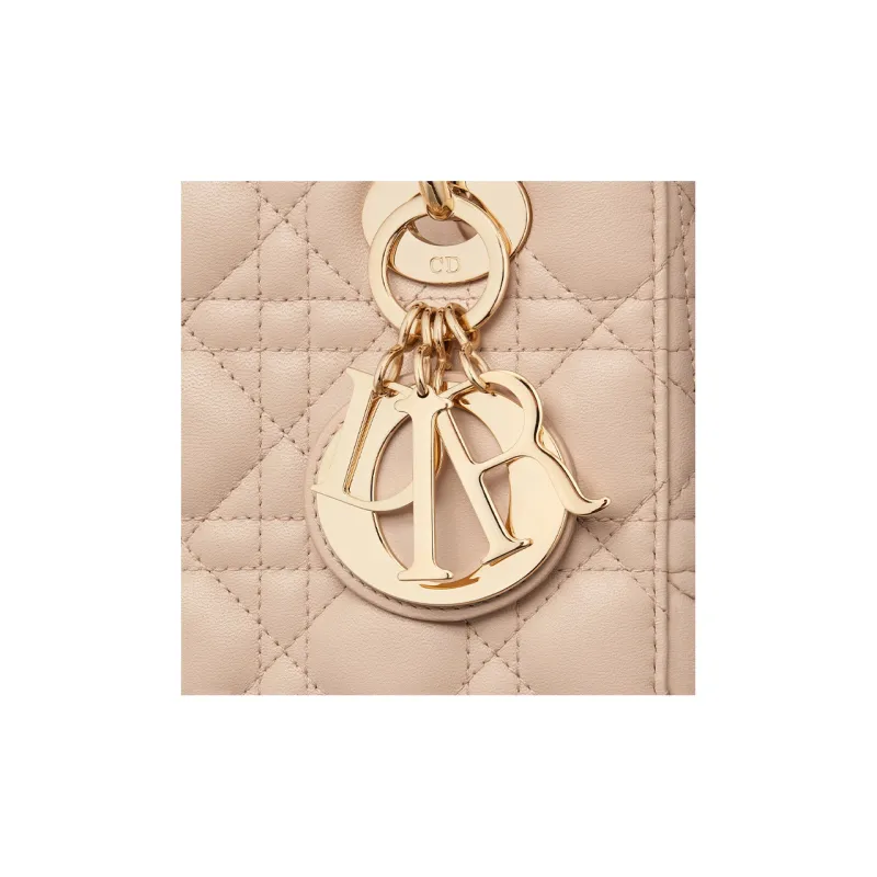 DIOR Lady DiorMy ABCDior Sheepskin Daisie Bag Shoulder Bag Crossbody Bag Handbag Small Size Women's Beige-4