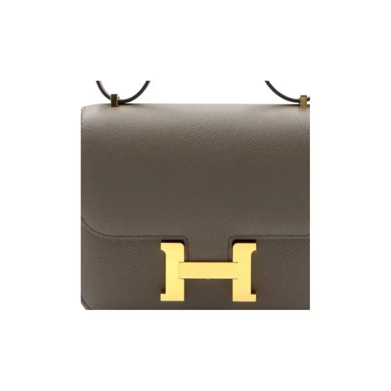 HERMES Constance Epsom Leather Shoulder Bag Crossbody Bag Mini Women's 8F Gris Etain Tin Gray-3