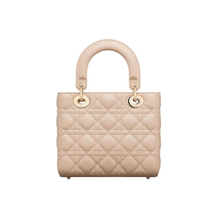DIOR Lady DiorMy ABCDior Sheepskin Daisie Bag Shoulder Bag Crossbody Bag Handbag Small Size Women's Beige-2