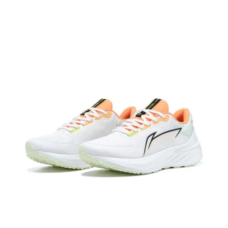 LiNing YueYing 2.0 Abrasion Resistant Low Top Running Shoes Men's White Green Orange-2