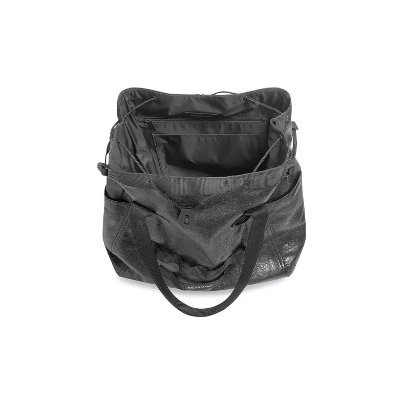 Balenciaga Army Fine Grained Sheepskin Tote Bag Shopping Bag Handbag Shoulder Bag Men's Dark Gray-4