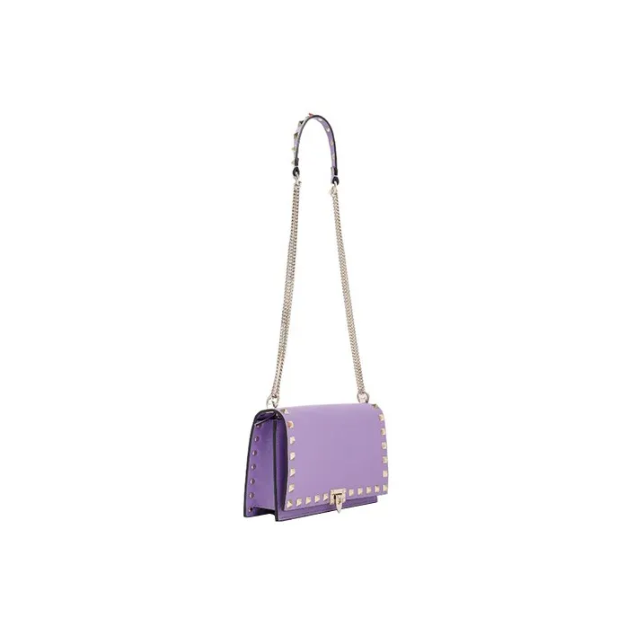 Valentino Rockstud Leather Crossbody Bag Shoulder Bag Women's Purple-1