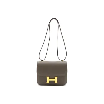 HERMES Constance Epsom Leather Shoulder Bag Crossbody Bag Mini Women's 8F Gris Etain Tin Gray