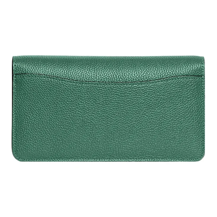 COACH Tabby Pebbled Leather One Shoulder Crossbody Clutch Trumpets Women's Green-2