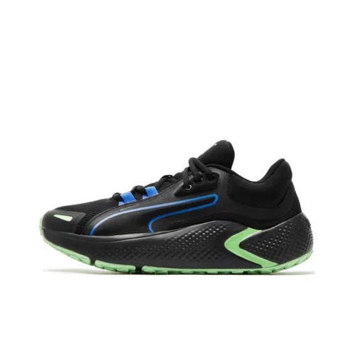 PUMA Softride Series Running Shoes Unisex Low-Top Black/Blue/Green