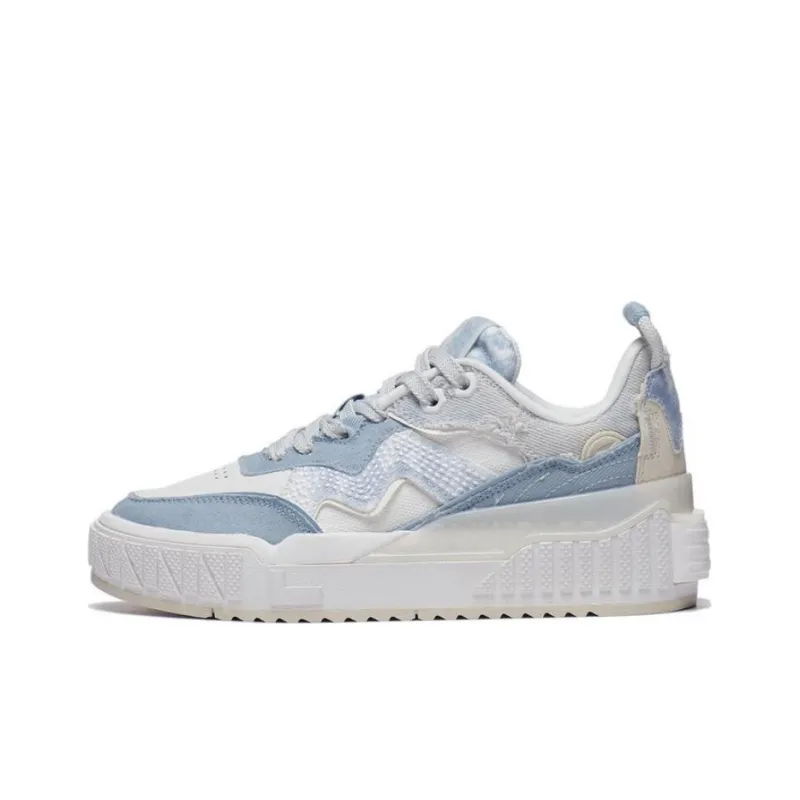 LiNing 001 Unblock Tannin Durable Breathable Low Top Skateboard Shoes Women's Blue White-0