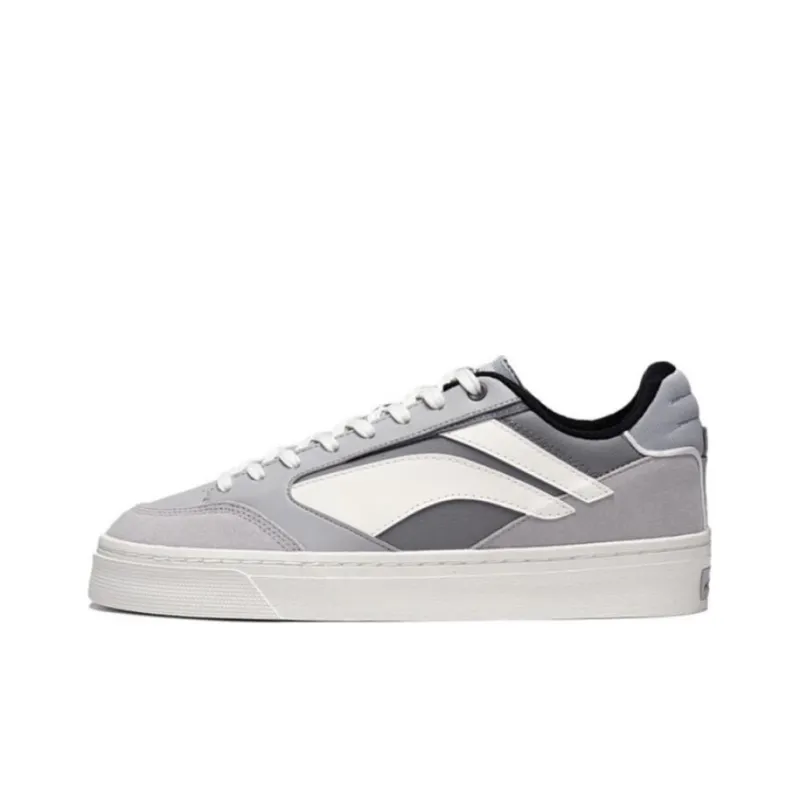 LiNing Wei Wu 180 LO Abrasion Resistant Breathable Low Top Skateboard Shoes Men's Gray White-0