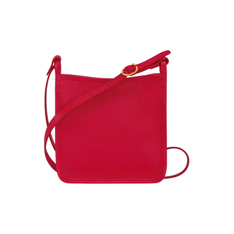 LONGCHAMP Le Foulonné Cow Leather Shoulder Bag Crossbody Bag Small Size Women's Passion Red-2