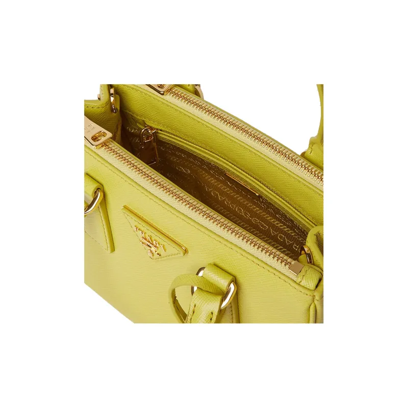 PRADA Galleria Killer Bag Leather Shoulder Bag, Crossbody Bag, Handbag Women's Yellow-4