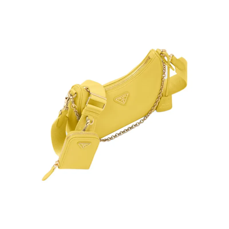 PRADA Re-Edition Saffiano Leather 3-in-1 Crossbody Bag Shoulder Bag Women's Sunlight Yellow-2