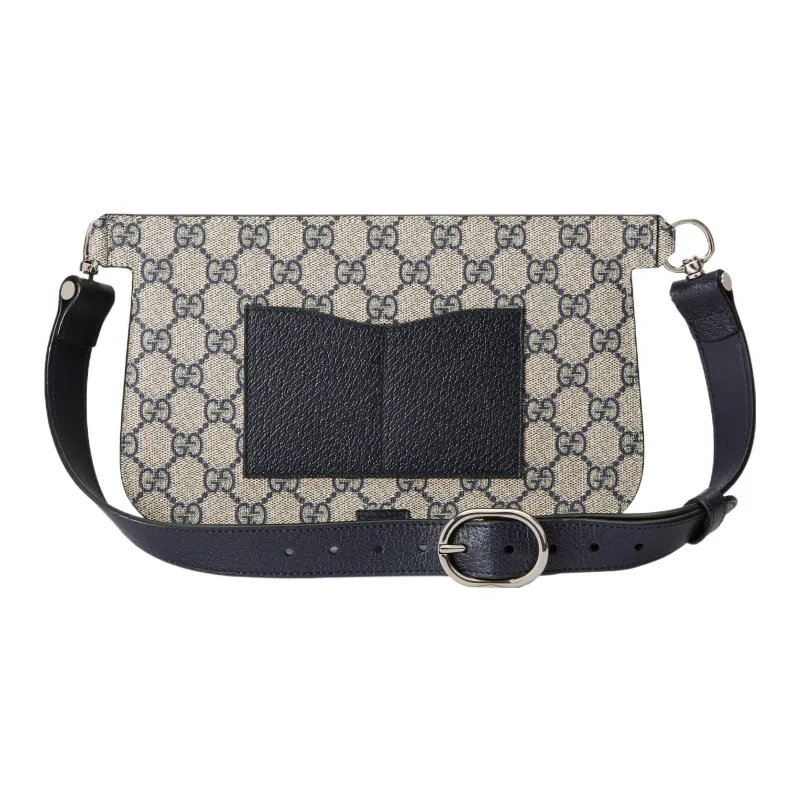 GUCCI Blondie Canvas With Leather Fanny Pack Men's Beige/Blue-2