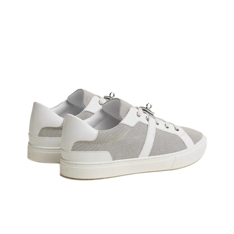 HERMES Day Low Top Stylish Skateboarding Shoes Men's Gray White-4
