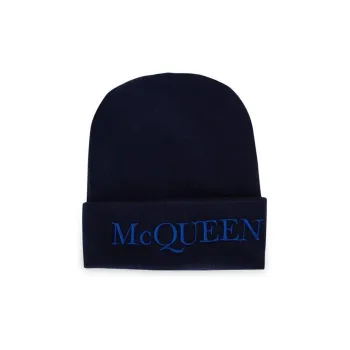 Alexander McQueen Logo Embroidered Knitted Beanie