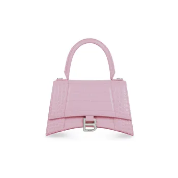Balenciaga Hourglass Cow Leather Hourglass Bag Shoulder Bag Crossbody Bag Handbag Small Size Women's Pink