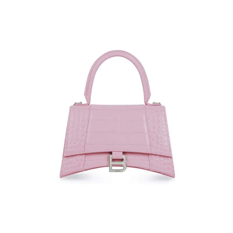 Balenciaga Hourglass Cow Leather Hourglass Bag Shoulder Bag Crossbody Bag Handbag Small Size Women's Pink-0