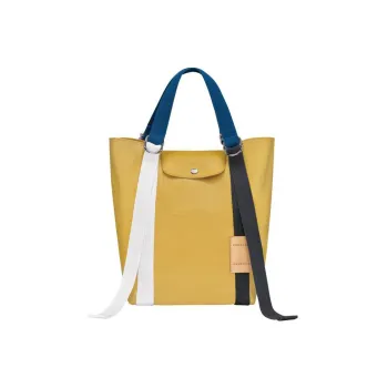 LONGCHAMP Le Pliage Re play Canvas With Leather Accents One Shoulder Handbags Regular Women's Grain Yellow
