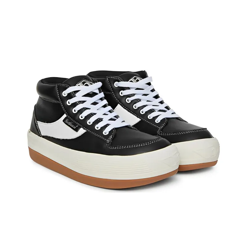 NORTHWAVE Espresso Leather Anti-Slip Wear-Resistant Mid-Top Skateboard Shoes Unisex Black-2