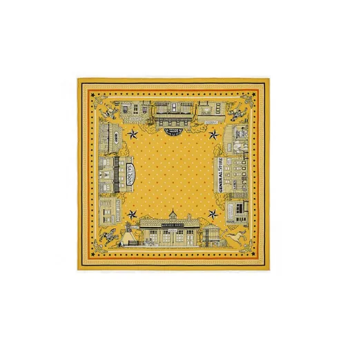 HERMES Silk Scarves Women's Yellow