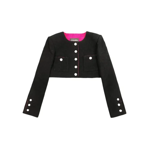 CHANEL Cropped Coats Women's Black