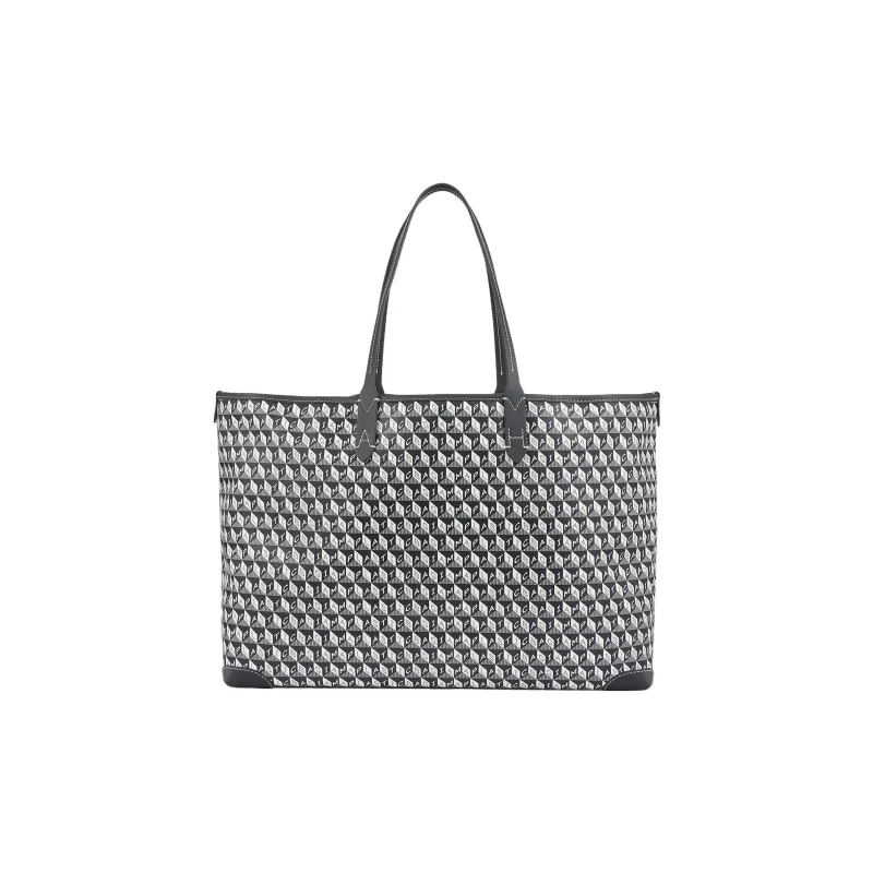 Anya Hindmarch Canvas With Leather Tote Bag Shopping Bag Shoulder Bag Handbag Women's Charcoal-2