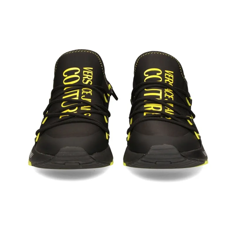 VERSACE JEANS Low Top Sports Casual Shoes Men's Black Yellow-5