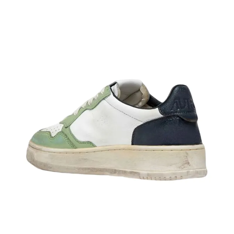 AUTRY Medalist Super Vintage Low Leather Sneakers 'White Green Teal' Women's-3
