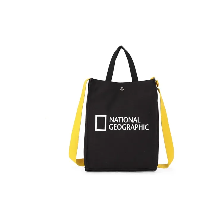 NATIONAL GEOGRAPHIC Canvas Tote Bag, Shopping Bag, Shoulder Bag Large Size Women's Yellow/Black/Beige-5
