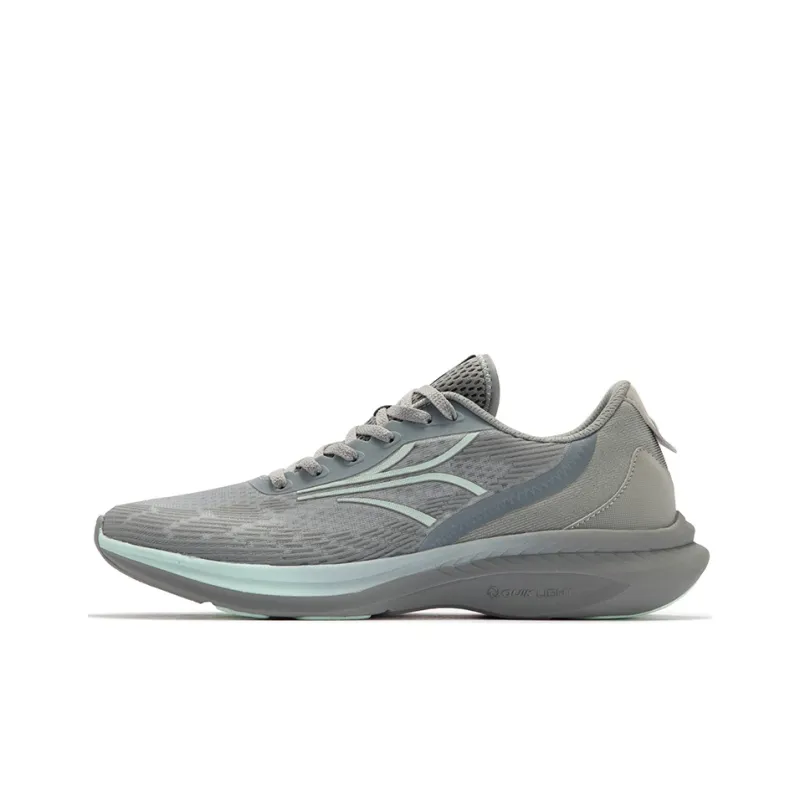 361° FlyFish 2 Lightweight Wear Resistant Slip Resistant Breathable Low Top Running Shoes Men's Gray Green-0