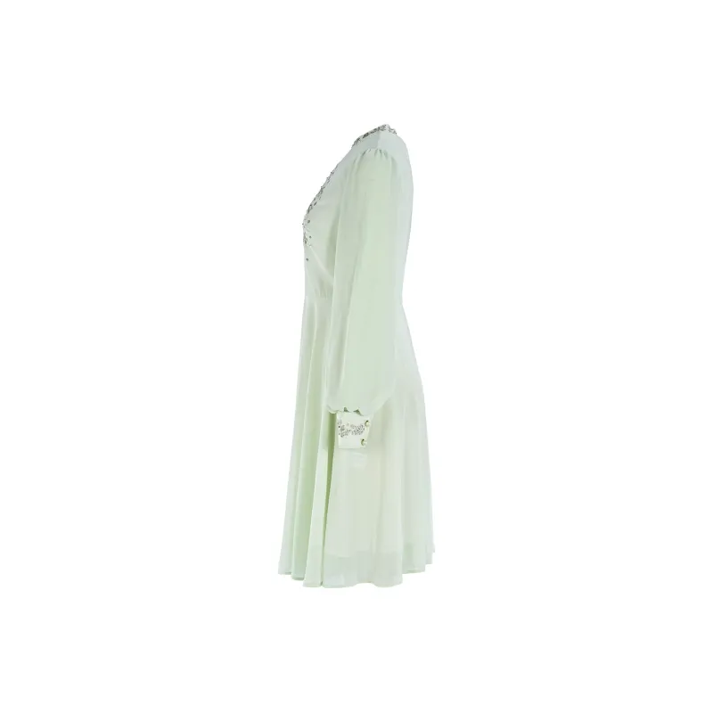 Marie Elie Long-Sleeved Dresses Women's Light Green-2