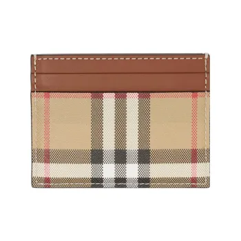 Burberry Vintage Leather Card Holder Women's Tan