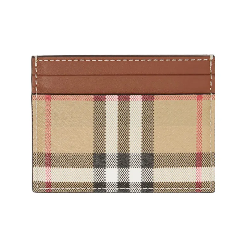 Burberry Vintage Leather Card Holder Women's Tan-0