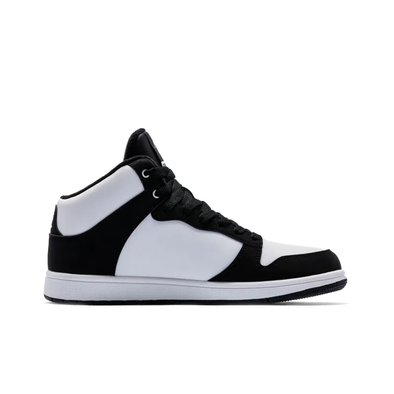 QIAODAN Cushioning Coverage Height Increasing Lightweight High Top Skateboard Shoes Men's White Black-1