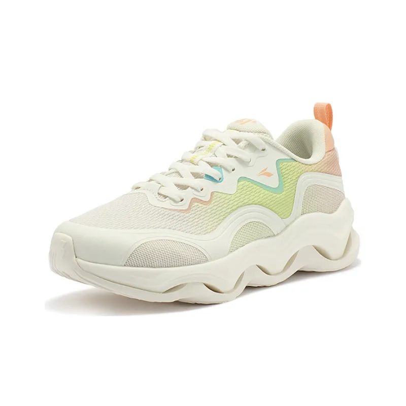 361° Outdoor Sports Anti-Slip And Wear-Resistant Breathable Low-Top Running Shoes Women's White Green-1