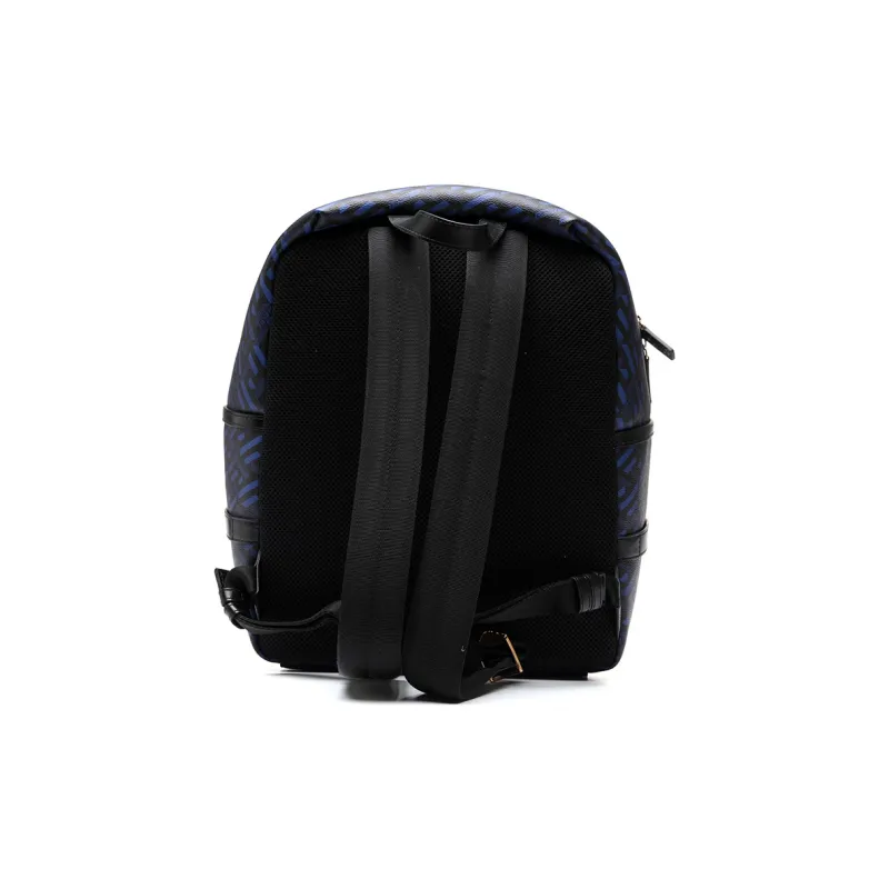 VERSACE Multicolor Coated Canvas Backpack Tubas Men's Blue & Black-1