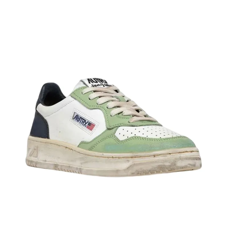 AUTRY Medalist Super Vintage Low Leather Sneakers 'White Green Teal' Women's-1