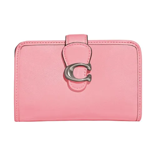 COACH Tabby Smooth Leather Wallet Women's Pink