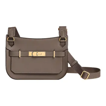 HERMES Jypsiere Swift Calfskin Shoulder Bag Crossbody Bag Mini Women's Elephant Gray