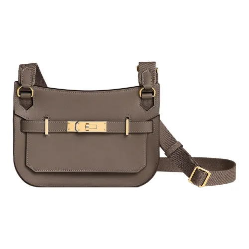 HERMES Jypsiere Swift Calfskin Shoulder Bag Crossbody Bag Mini Women's Elephant Gray