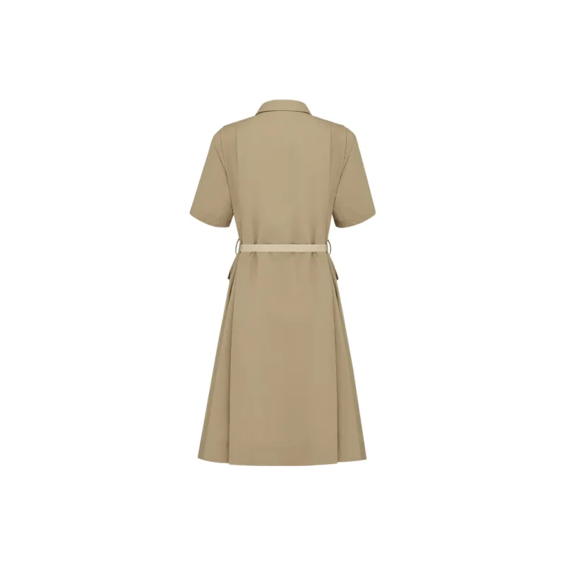 DIOR Short Sleeved Dresses Women's Beige-1