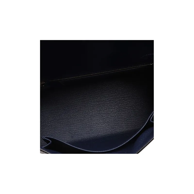 HERMES Kelly Box Calfskin Kelly Bag Handbag Shoulder Bag Women's Sapphire Blue-8