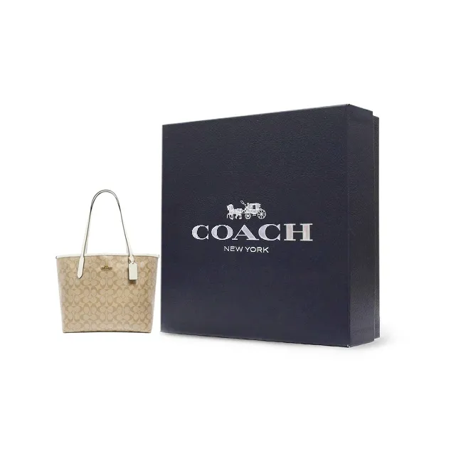 COACH City 33 Monogram Tote Hand Bag Canvas Women's Khaki White-7