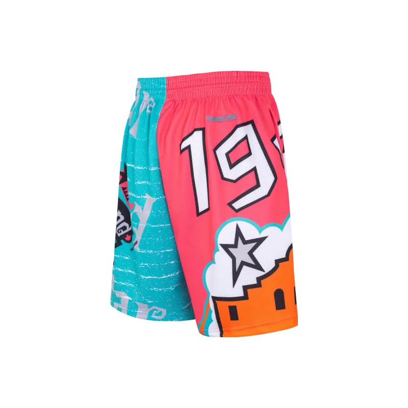 Mitchell Ness Sports Shorts Men Panelled Pink Color-2