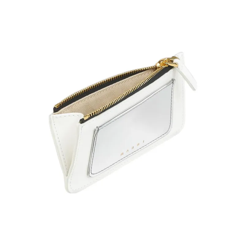 MARNI Calfskin Wallets Card Holders Women's White-3