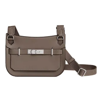 HERMES Jypsiere Swift Calfskin Shoulder Bag Crossbody Bag Mini Women's Elephant Gray